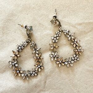 sale | loft | sparkly silver and gold foral drop earrings
